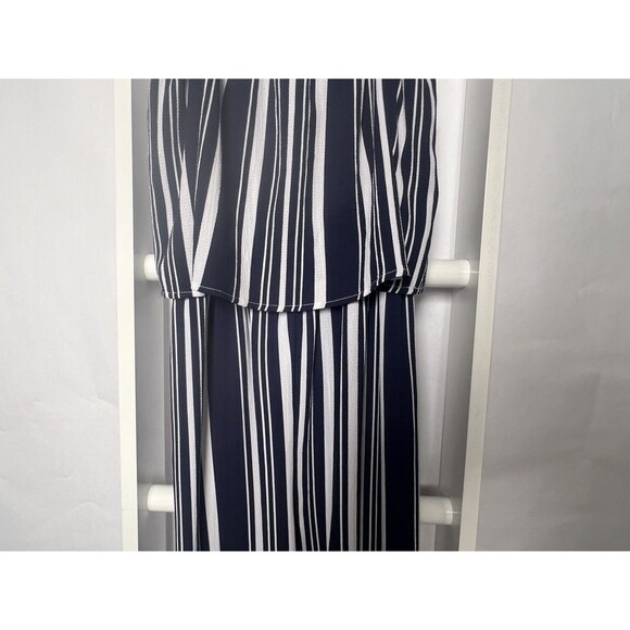Jumpsuit Womens S Navy White Stripe Elastic Waist Easy Flattering Fit & Care - Picture 5 of 15